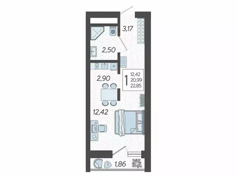 Квартира-студия: Сочи, микрорайон Бытха, Ясногорская улица, 16/2к7 ...