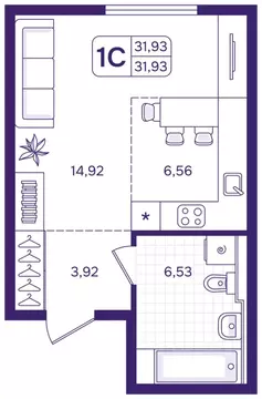 Студия Приморский край, Владивосток ул. Борисенко (31.93 м)