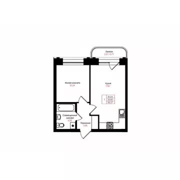 1-к кв. Татарстан, Казань Лето жилой комплекс (36.37 м)