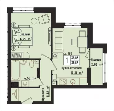 1-к кв. Нижегородская область, Нижний Новгород Литературная ул., 5 ...