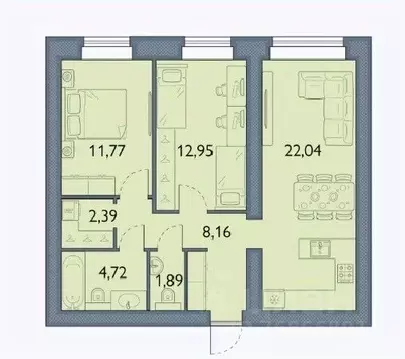 2-к кв. Брянская область, Брянский район, пос. Мичуринский, ...