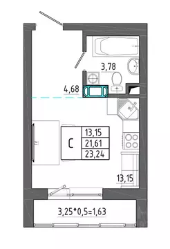 Студия Воронежская область, Воронеж Нижняя ул., 32 (23.24 м)