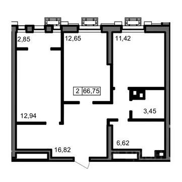 2-к кв. Волгоградская область, Волгоград ул. 8-й Воздушной Армии, 3 ...