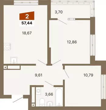 2-к кв. Свердловская область, Екатеринбург ул. Волгоградская, 197к2 ...