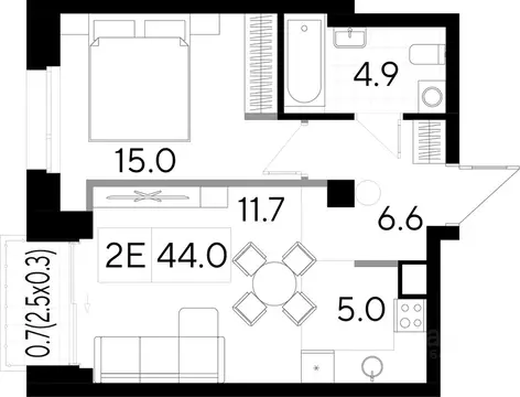 Свободной планировки кв. Пермский край, Пермь Пермская ул., 86 (44.01 ...
