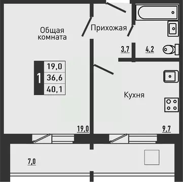 1-к кв. Орловская область, Орловский муниципальный округ, д. Жилина ...