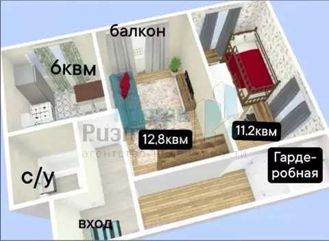 2-к кв. Нижегородская область, Нижний Новгород ул. Козицкого, 2 (44.0 ...