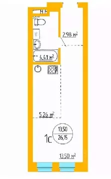 1-к кв. Башкортостан, Уфа ул. Аксакова, 79 (26.27 м)
