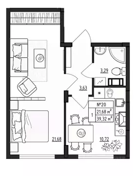 1-к кв. Ленинградская область, Гатчинский муниципальный округ, д. ...