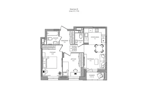 3-комнатная квартира: Кондратово, Водопроводная улица, 5 (56.2 м)