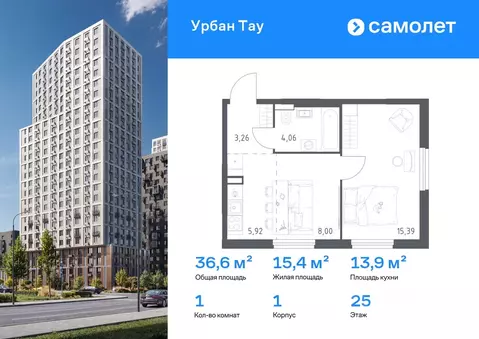 1-к кв. Башкортостан, Уфа ул. Степана Злобина, 17 (36.63 м)