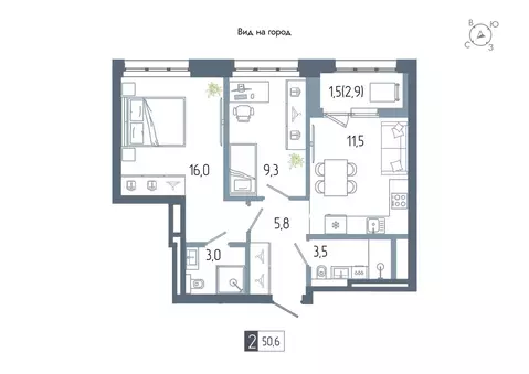 2-к кв. Башкортостан, Уфа Глумилино жилрайон, Аурум жилой комплекс ...