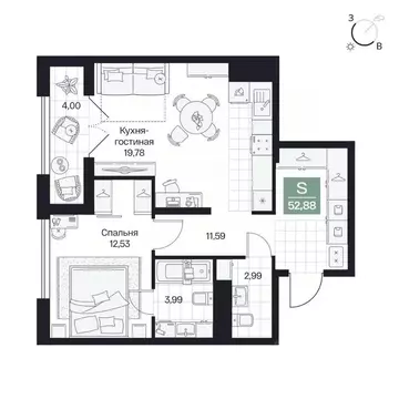 1-к кв. Волгоградская область, Волгоград просп. Имени В.И. Ленина, 59Г ...