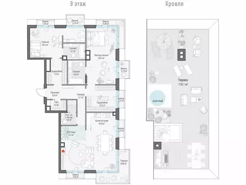 3-комнатная квартира: Москва, Средний Тишинский переулок (147.2 м)