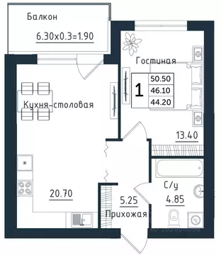 1-к кв. Калининградская область, Янтарный пгт Янтарные Сезоны жилой ...