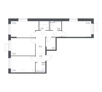 3-к кв. Москва Молжаниново жилой комплекс, к4 (78.44 м)