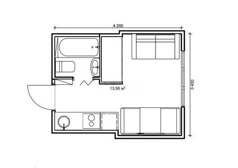 Квартира-студия: Казань, улица Белинского, 12/8 (16.9 м)