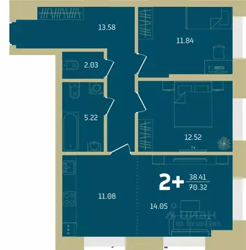 1-к кв. Башкортостан, Уфа Революционная ул., 39/4 (44.71 м)