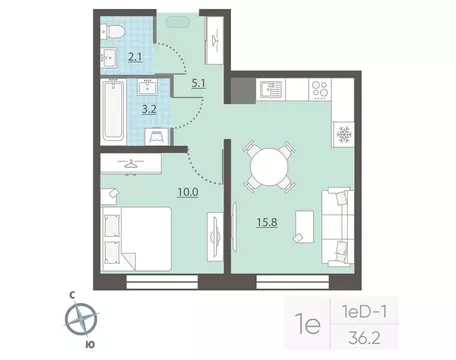 1-комнатная квартира: Екатеринбург, жилой район Центральный, жилой ...