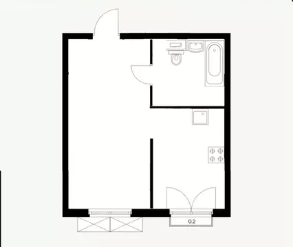 1-комнатная квартира: Москва, улица Руставели, 16к1 (30 м)