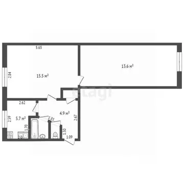 2-к кв. Мордовия, Саранск ул. Федосеенко, 17 (43.0 м)