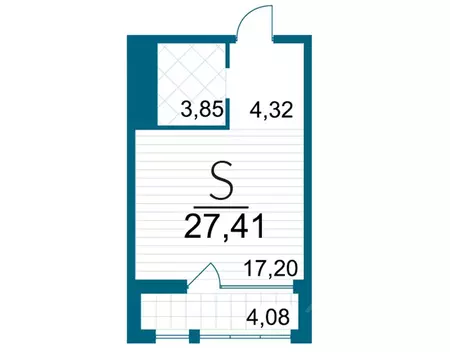 1-к кв. Тульская область, Тула Выше жилой комплекс (27.41 м)