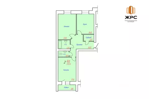 2-к кв. Вологодская область, Череповец Октябрьский просп., 62 (75.7 м)