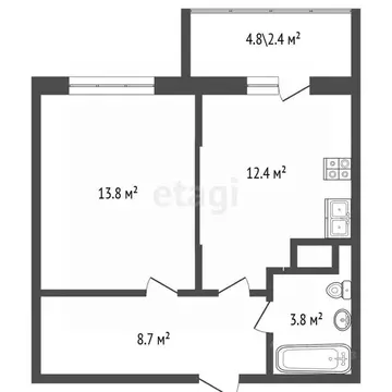 1-к кв. Чувашия, Чебоксары ул. Академика РАН Х.М. Миначева, 2 (38.7 м)