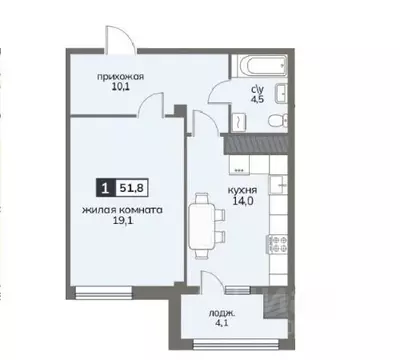 1-к кв. Ставропольский край, Ставрополь ул. Серова, 468/3 (51.8 м)