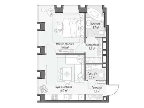 1-к кв. Москва Лайф Тайм жилой комплекс (56.0 м)