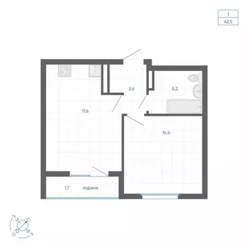 1-комнатная квартира: Екатеринбург, улица Вильгельма де Геннина, 59 ...