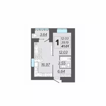 1-к кв. Брянская область, Брянск Архитектор жилой комплекс (41.01 м)
