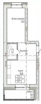 1-к кв. Алтайский край, Новоалтайск ул. Титова, 6 (46.1 м)