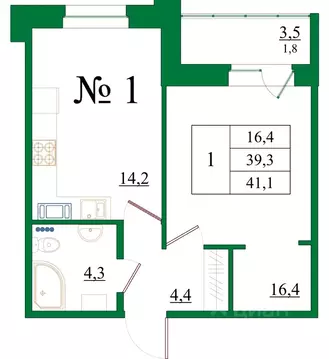 1-к кв. Ленинградская область, Гатчина Красносельское ш., 4А (41.1 м)