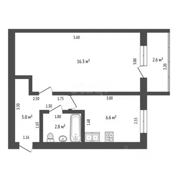 1-к кв. Башкортостан, Стерлитамак Коммунистическая ул., 14 (30.7 м)