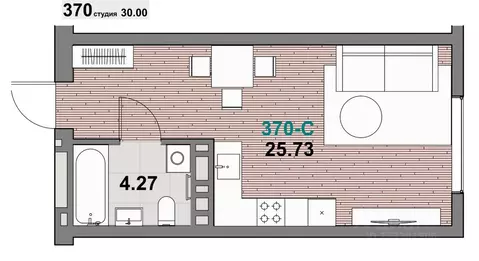 1-к кв. Калининградская область, Зеленоградск ул. Гагарина (30.0 м)