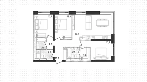 3-к кв. Москва ул. Пресненский Вал, 27С2 (96.0 м)