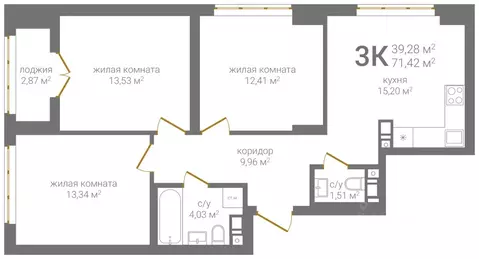 3-к кв. Нижегородская область, Нижний Новгород KM Печерский жилой ...