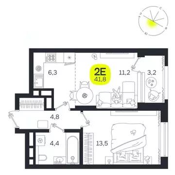2-к кв. Свердловская область, Екатеринбург Южная Ботаника жилрайон, ...