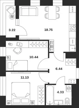 2-к кв. Тульская область, Тула городской округ, с. Осиновая Гора ул. ...