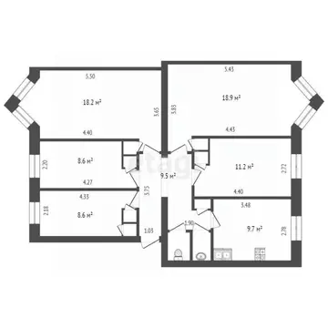 5-к кв. Вологодская область, пос. Федотово 3 (88.9 м)