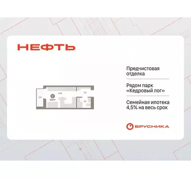 Студия Ханты-Мансийский АО, Сургут 1-й мкр, Нефть жилой комплекс (24.0 ...