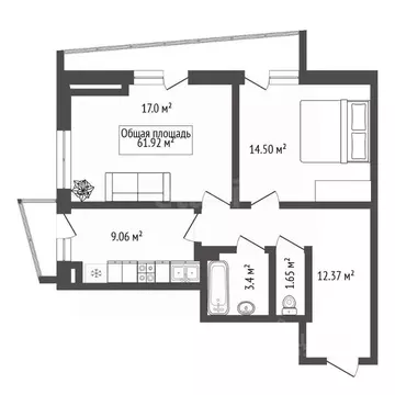 2-к кв. Новосибирская область, Новосибирск ул. Дуси Ковальчук, 378В ...