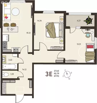 2-комнатная квартира: Курск, микрорайон Курского Завода Тракторных ...