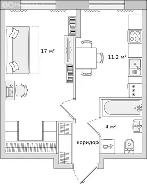 1-комнатная квартира: Бугры, Тихая улица, 7к3 (36.2 м)