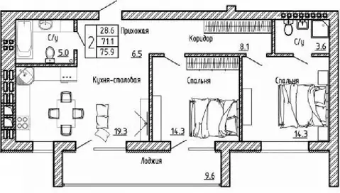 2-к кв. Воронежская область, Рамонский район, с. Ямное ул. Генерала ...
