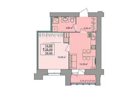 1-к кв. Костромская область, Кострома Привокзальная ул., 12 (40.1 м)