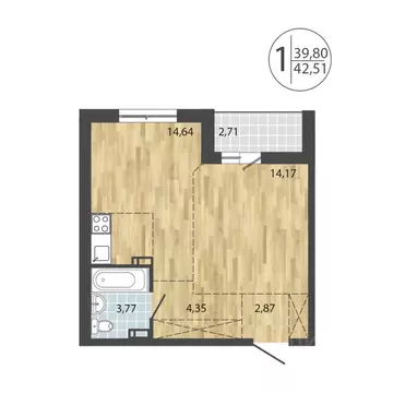 1-к кв. Иркутская область, Иркутск Лермонтов парк жилой комплекс ...