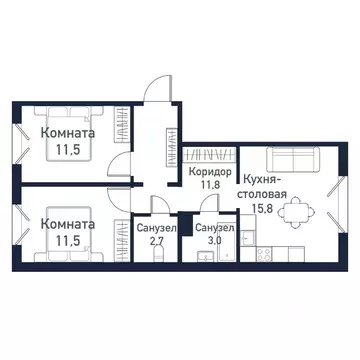 2-к кв. Челябинская область, Челябинский городской округ, пос. ...