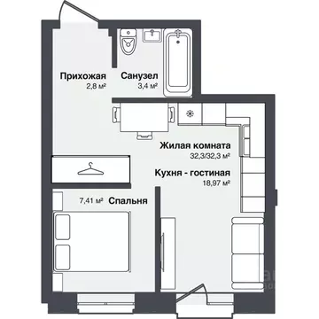 2-к кв. Новосибирская область, Новосибирский район, Каменский ...